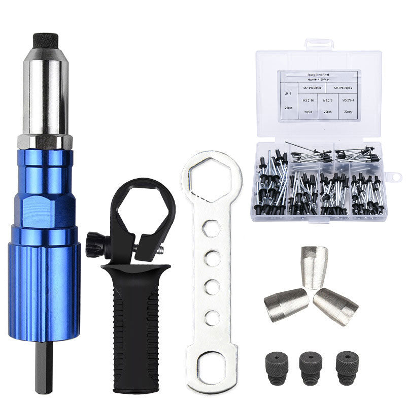 Professional Rivet Gun Adapter Kit with 4Pcs Different Matching Nozzle Bolts