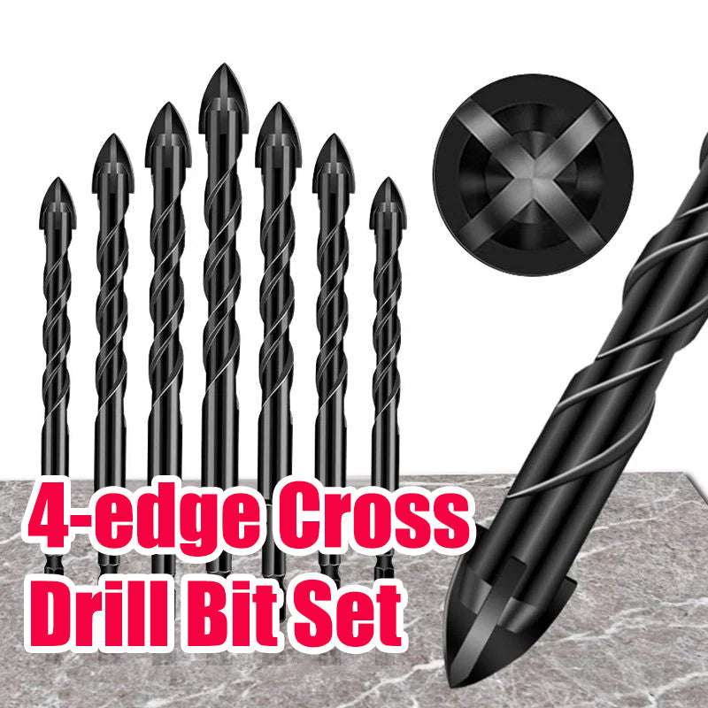 4-edge Cross Drill Bit Set 7pcs